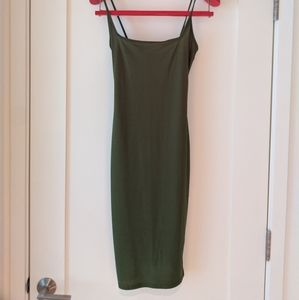 Green spaghetti strap dress